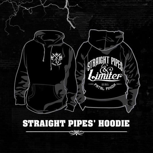 STRAIGHT PIPES & LIMITER HOODIE - 'Black/white'